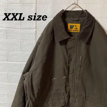 아메카지 덕 원단 워크 자켓 옷깃 코듀로이 다크 브라운