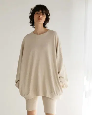 미사용 새상품 BIYOMA COTTON LINEN RIB PULLOVER
