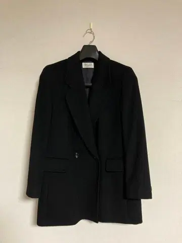 블랙 테일러드 자켓 캐시미어 100% 여성용