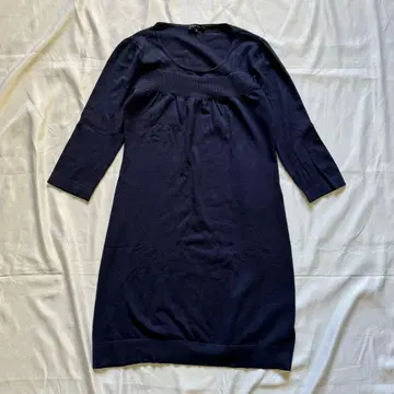 띠어리 니트 튜닉 원피스 7부 소매 네이비 네이비 2