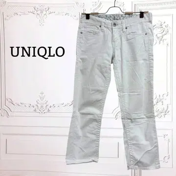 유니클로 [ UNIQLO ] 크롭 팬츠 코튼 [ F ] 화이트/화이트