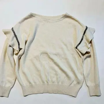 콜라주 갸라르다 가란테 스웨터 화이트 니트 프릴 소매