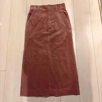 YLEVE 코튼 코듀로이 타이트 스커트 핑크