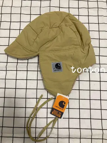 Carhartt 베이지 버킷햇 귀도리 포함