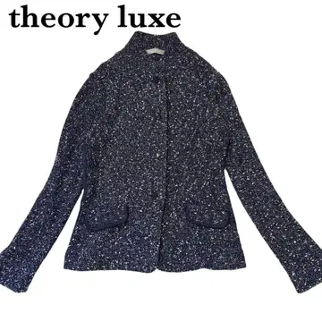 새상품급 theory luxe 트위드 니트 자켓 노카라 38