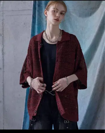 [ SERACE ] 반팔 가디건 레드 M