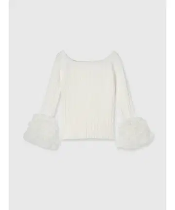 eimy 튤 개더 커프스 니트 풀오버