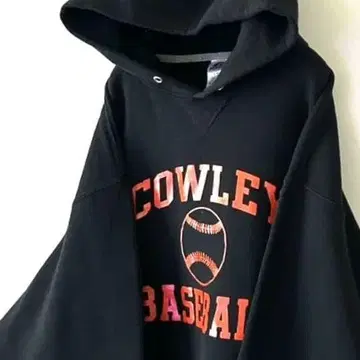COWLEY 베이스볼 맨투맨 후드티 L 블랙 구제 의류