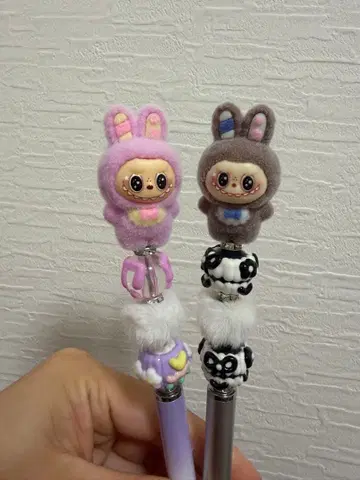 labubu 라부부 마스코트 부착 터치 펜 볼펜 2개 세트