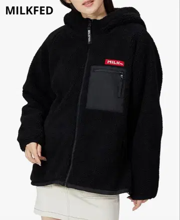 MILKFED. BOA ZIP UP HOODED JACKET 블랙