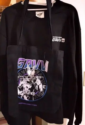 [ 미사용 새상품 ] 가면라이더 가브 L 사이즈 긴팔T셔츠 & 토트백