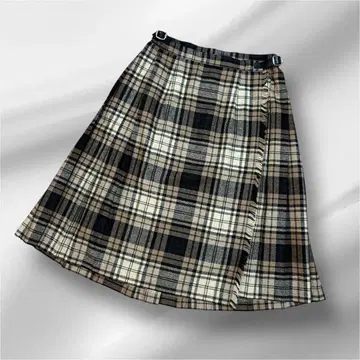 O'NEIL OF DUBLIN 체크 무늬 플리츠 스커트 베이지 가을/겨울
