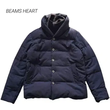 빔즈 패딩 자켓 울 혼방 스탠드 카라 네이비 L a5k006