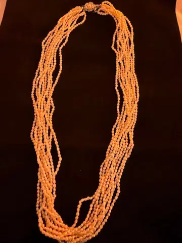 진주 특가 화이트 펄 10연 목걸이 120cm 전체 길이