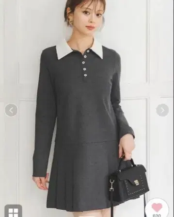 snidel 카라 플리츠 컷 미니 원피스