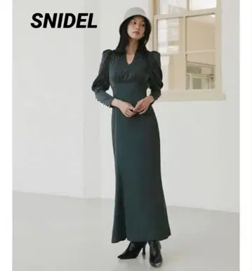 SNIDEL 스나이델 퍼프 슬리브 스위칭 원피스