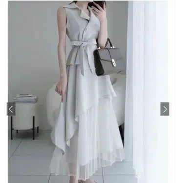 리본 벨트 부착 아지메 트렌치 원피스 pm548