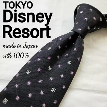 새상품급 TOKYO Disney Resort 공식 네이비 실크 넥타이