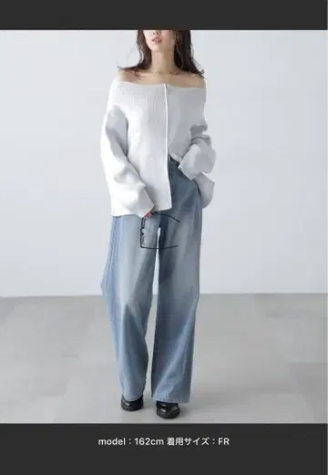 [MFM] 오프숄더 지퍼 라메 가디건