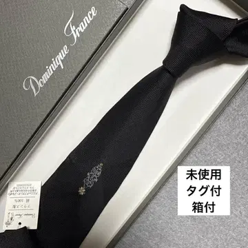미사용 택 포함 박스 포함 도미닉 프랑스 넥타이 블랙 쓰리 크라운 왕관
