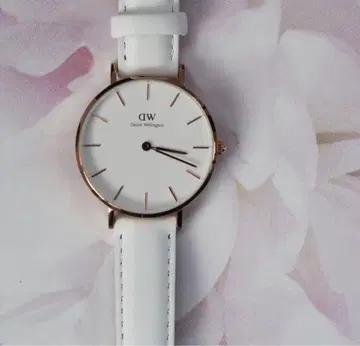 다니엘 웰링턴 화이트 가죽 시계