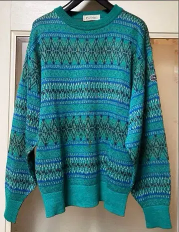 빈티지 PIA SPORTS 터콰이즈 니트 스웨터/80~90S