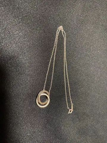 실버 925 교차 반지 목걸이