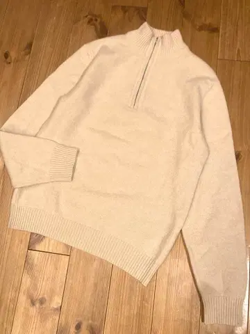 이탈리아제 프랑코 지케 양모 100% 하프 지퍼 니트 M~L