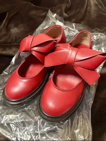 merry jenny 리본 러버 슈즈 L 사이즈 레드