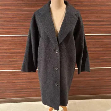 츠모리치사토 체스터 코트 차콜 그레이 울 일본제