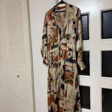 EVRIS 멀티 컬러 긴팔 롱 원피스