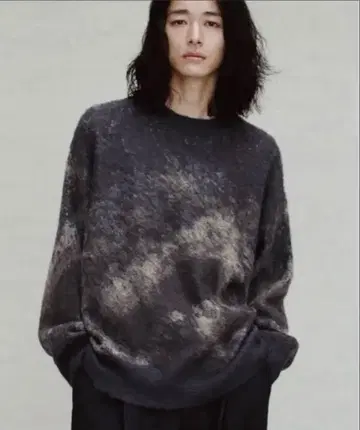 MOHAIR BLEND JACQUARD SHAGGY KNIT