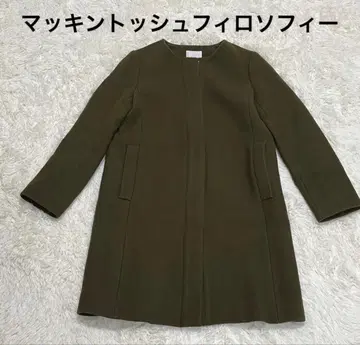 매킨토시 철학 카키 노카라 코트 38