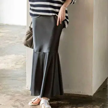 NOBLE 빈티지 새틴 머메이드 스커트