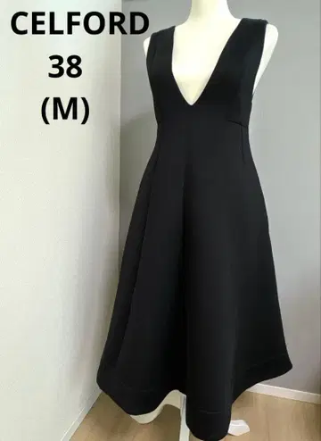 새상품급 셀포드 분또 오버롤 스커트 M 플레어 원피스 블랙
