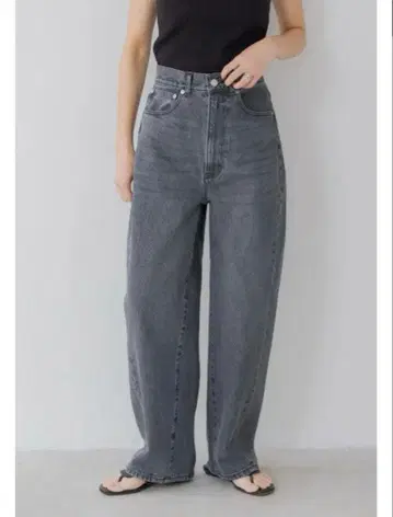 [ 새상품 미사용 ] regleam 리그림 커브 와이드 데님 블랙 S