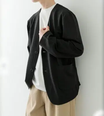 블랙 노카라 자켓 M 사이즈