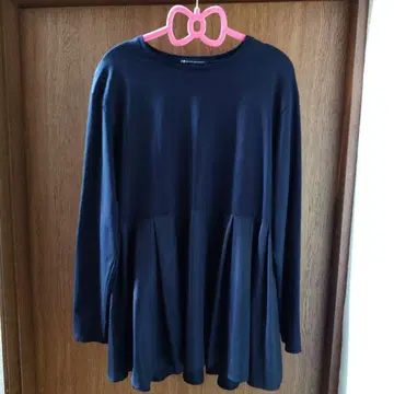 23구 내추럴 코튼 베어 콤비 페플럼 티셔츠 블랙