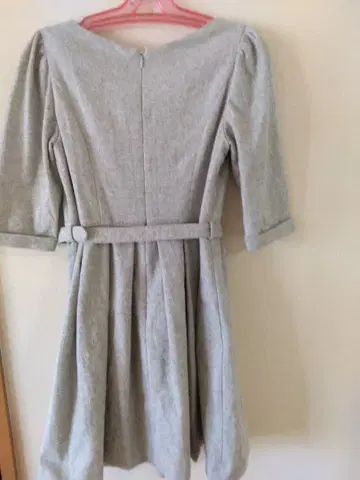 PATTERN 그레이 반팔 원피스 허리 벨트 포함