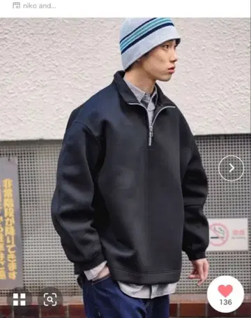 니코앤드 배럴 슬리브 지퍼 풀오버 niko and -