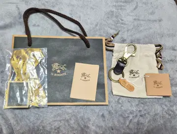 [ 미사용 새상품 ] IL BISONTE 가죽 키링 블랙