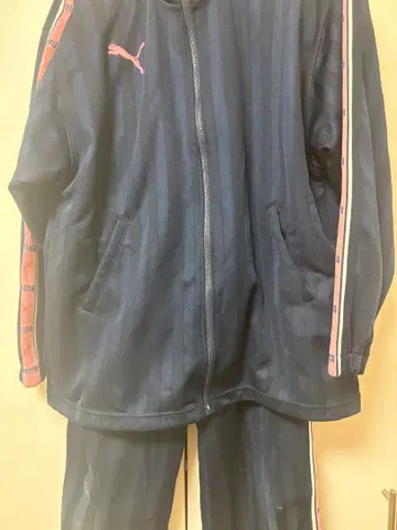 푸마 자수 로고 백 프린트 셋업 트랙 자켓 팬츠