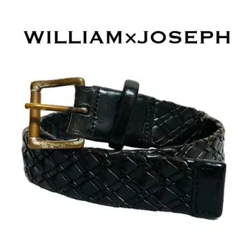 WILLIAM JOSEPH 가죽 벨트 메쉬 벨트 뜨개질 블랙