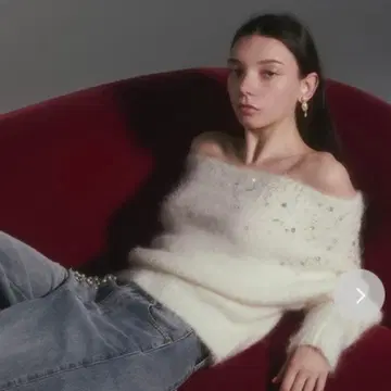 프레이 아이디 알파카 샤기 비쥬 오프숄더 니트