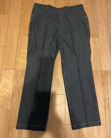 다크 블루 와이드 레그 데님