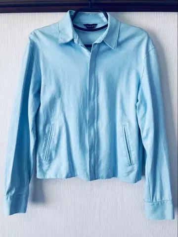 SYNCHRO 라이트 자켓 면 100% 봄 아우터 스카이블루
