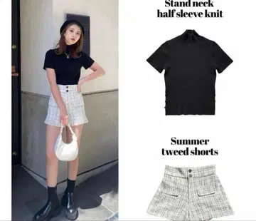 diante 트위드 숏 팬츠 디안테
