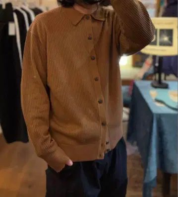 Crepuscule 크렙스큐어 니트 리브 편직 셔츠 가디건