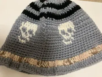 Y.A.R.N. 스컬 그라데이션 니트 버킷햇 모자얀