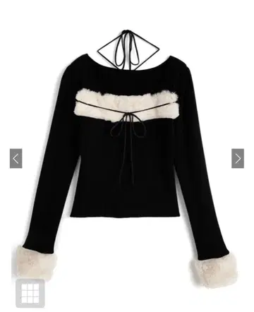 GRL 퍼 홀터넥 리본 니트탑 ru1387